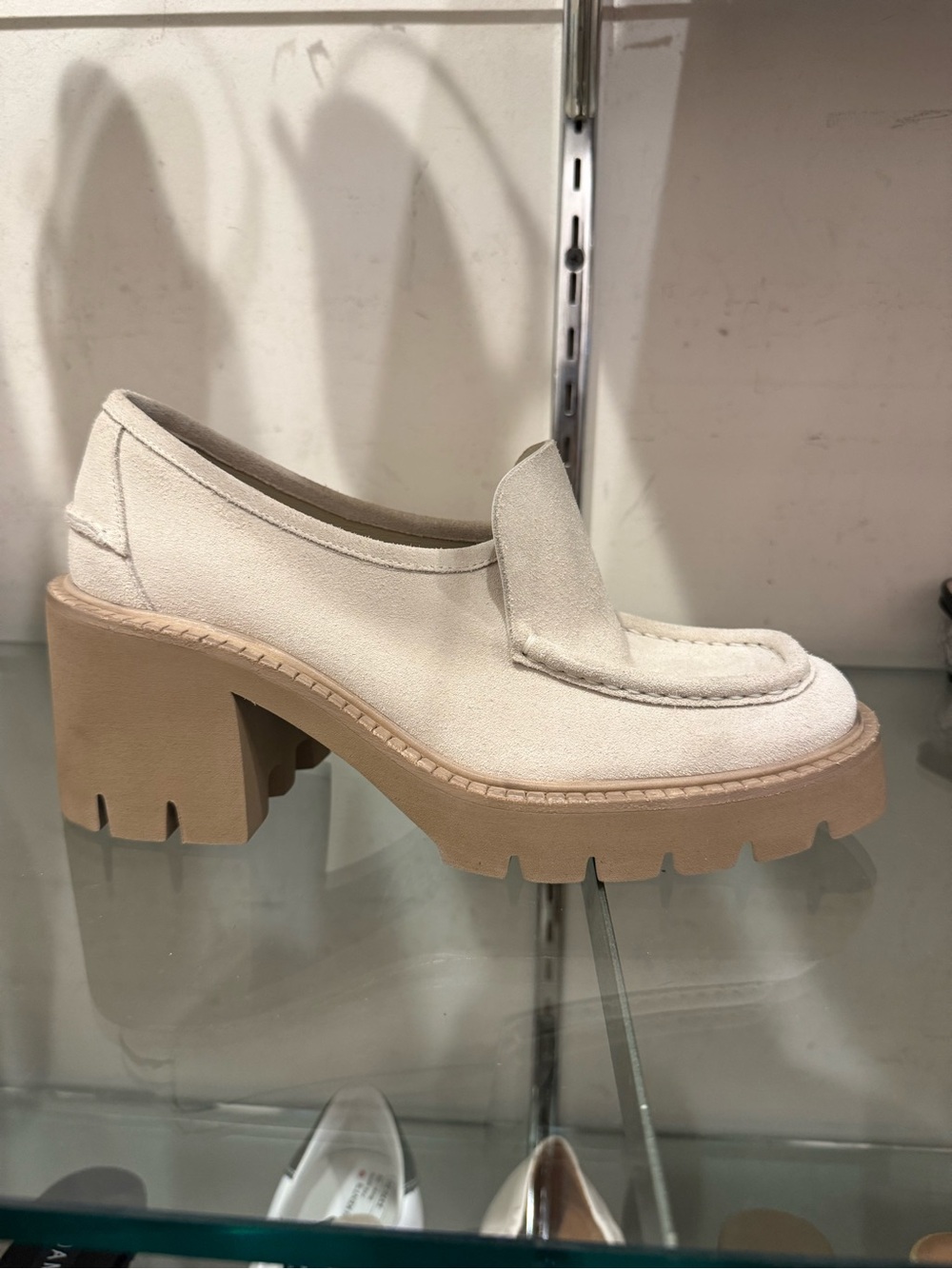 Pedro Garcia Cream Suede Lug Sole Loafer